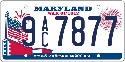 MD license plate 9AC7877