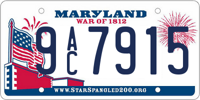 MD license plate 9AC7915