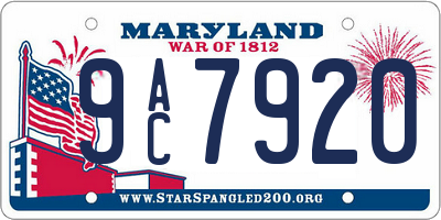 MD license plate 9AC7920
