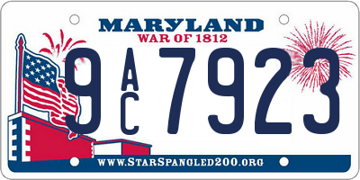 MD license plate 9AC7923