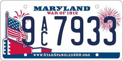 MD license plate 9AC7933