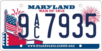 MD license plate 9AC7935
