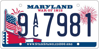 MD license plate 9AC7981