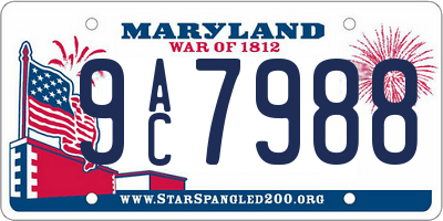 MD license plate 9AC7988