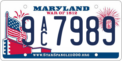 MD license plate 9AC7989