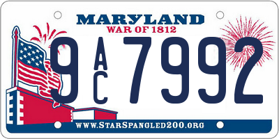 MD license plate 9AC7992