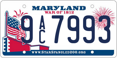 MD license plate 9AC7993