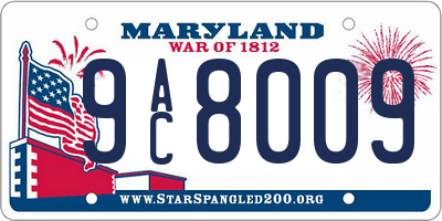 MD license plate 9AC8009