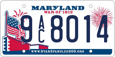 MD license plate 9AC8014