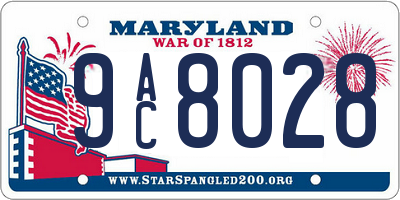 MD license plate 9AC8028