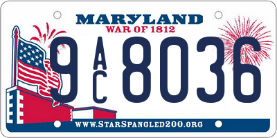 MD license plate 9AC8036