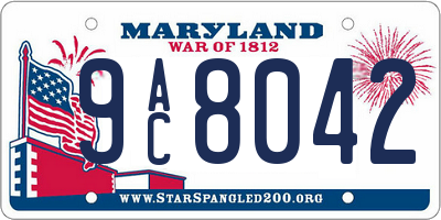 MD license plate 9AC8042