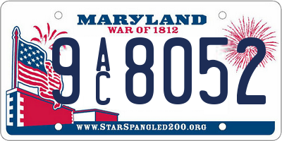 MD license plate 9AC8052