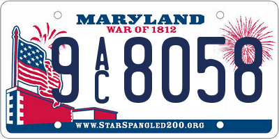 MD license plate 9AC8058