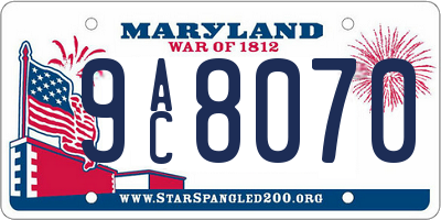 MD license plate 9AC8070
