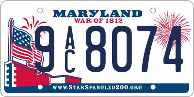 MD license plate 9AC8074