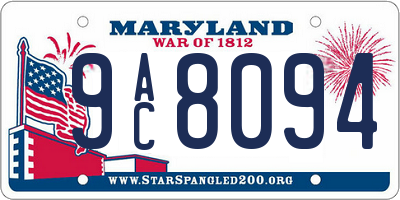 MD license plate 9AC8094