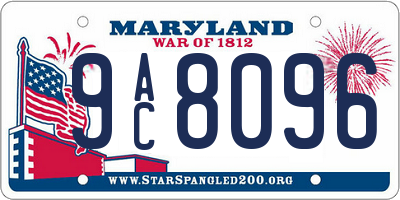MD license plate 9AC8096