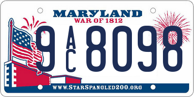 MD license plate 9AC8098