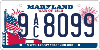 MD license plate 9AC8099