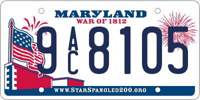 MD license plate 9AC8105