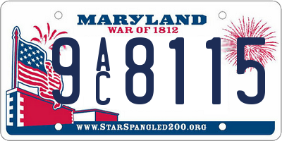 MD license plate 9AC8115
