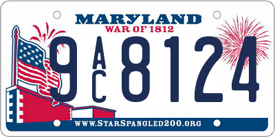 MD license plate 9AC8124