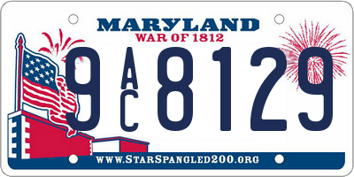 MD license plate 9AC8129