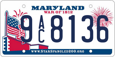 MD license plate 9AC8136