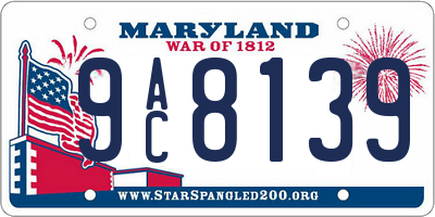 MD license plate 9AC8139