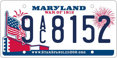MD license plate 9AC8152