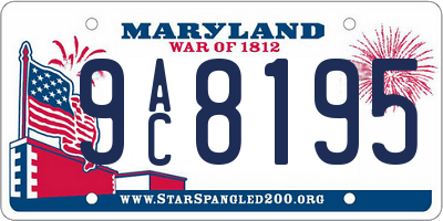 MD license plate 9AC8195