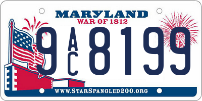 MD license plate 9AC8199