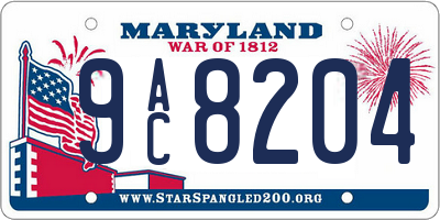 MD license plate 9AC8204