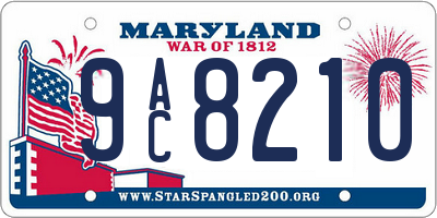 MD license plate 9AC8210