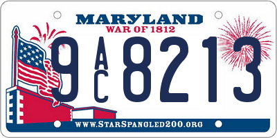 MD license plate 9AC8213