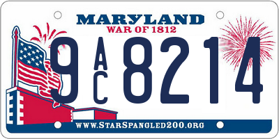MD license plate 9AC8214