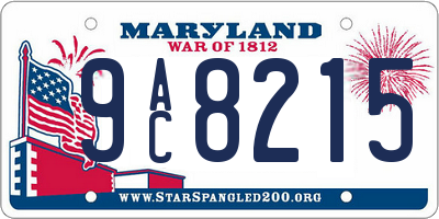 MD license plate 9AC8215