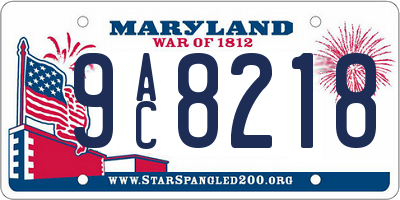 MD license plate 9AC8218