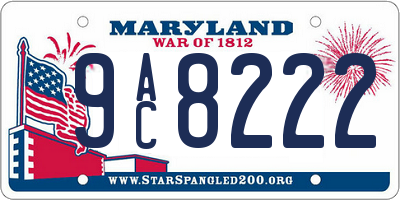 MD license plate 9AC8222