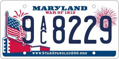 MD license plate 9AC8229