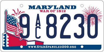 MD license plate 9AC8230