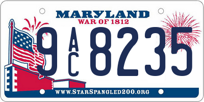 MD license plate 9AC8235