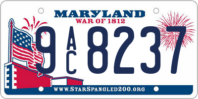 MD license plate 9AC8237