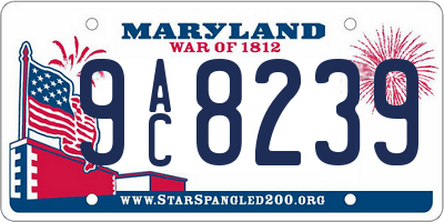 MD license plate 9AC8239