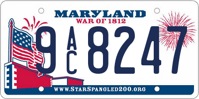MD license plate 9AC8247