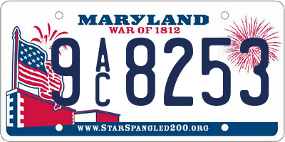 MD license plate 9AC8253