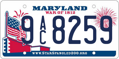 MD license plate 9AC8259