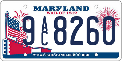 MD license plate 9AC8260