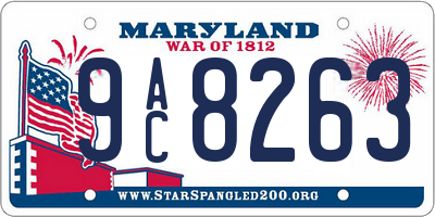 MD license plate 9AC8263